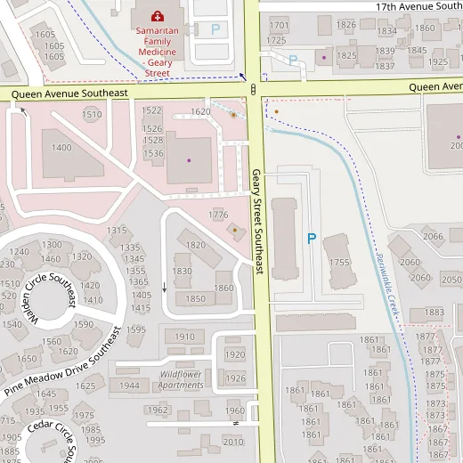 Street map around 1800 SE Geary St, Albany, with Simply Ramen marked